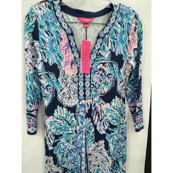 NWT Lilly Pulitzer Melli Maxi Dress Party In Paradise High Tide Navy Size XS - Picture 11 of 12